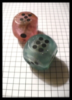 Dice : Dice - 6D - Medium Rubber Flashing Lights One Pink One Green